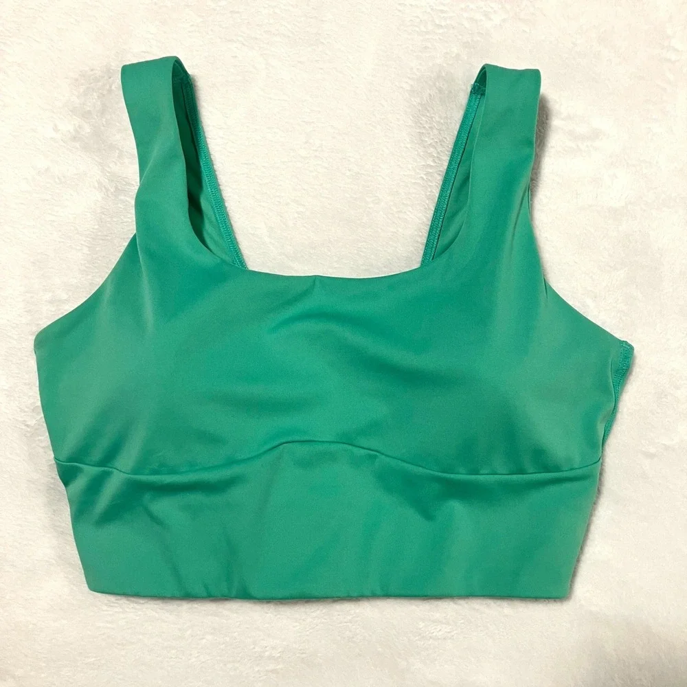 Gymshark Longline Sports Bra Women's Size Medium Tropic Green Square Neck